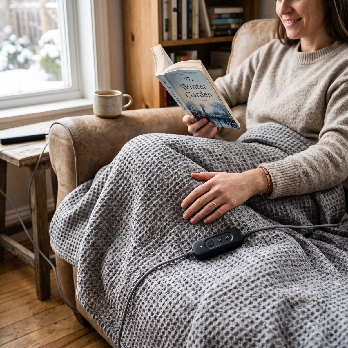 Heated Waffle Throw Blanket