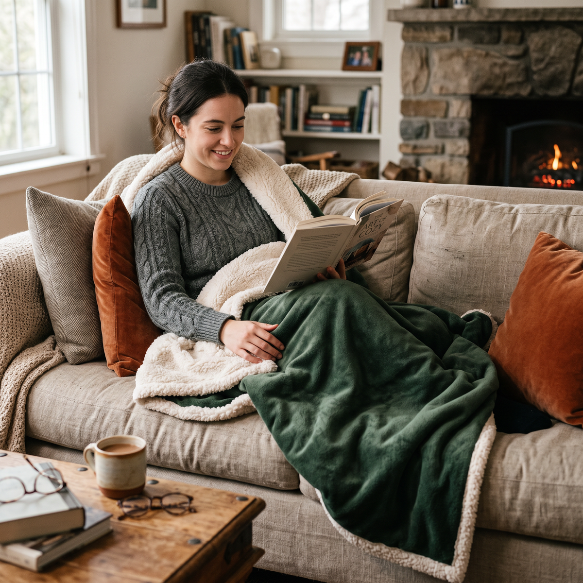 Sherpa Fleece Throw Blanket