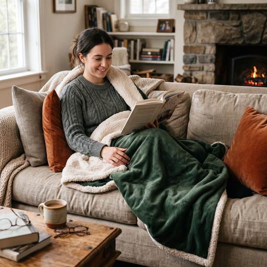 Sherpa Fleece Throw Blanket
