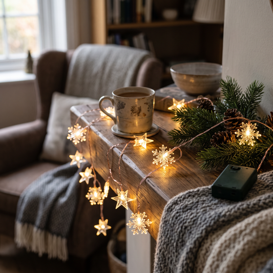 Snowflake & Star String Lights