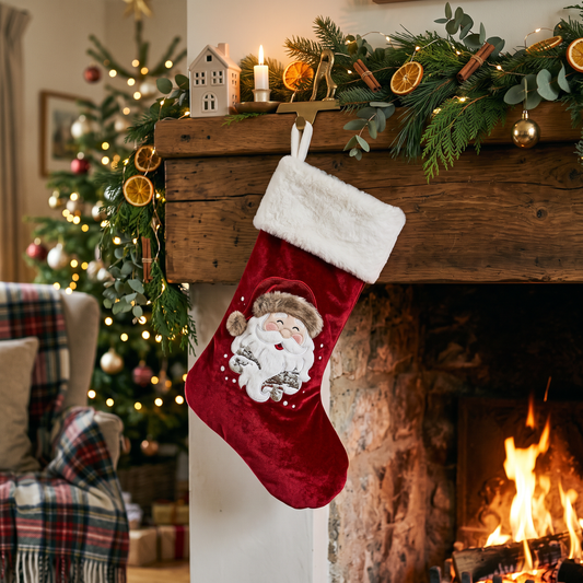Plush Velvet Christmas Stocking