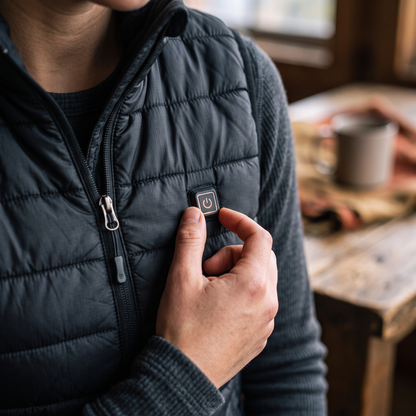 Rechargeable Heated Vest close-up detail