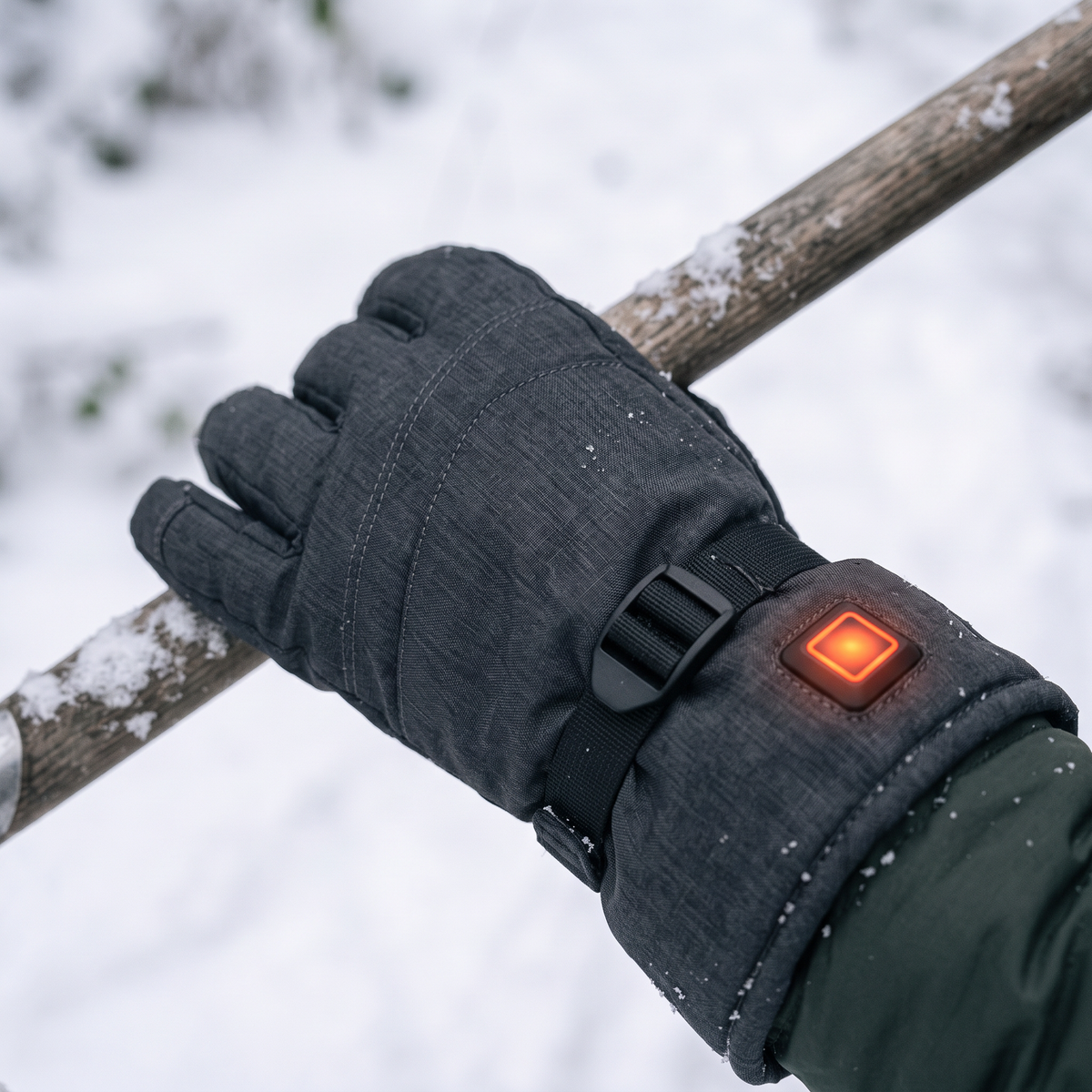 Rechargeable Heated Gloves close-up detail