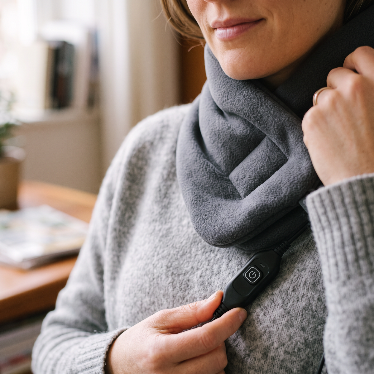 Rechargeable Heated Neck Wrap close-up detail