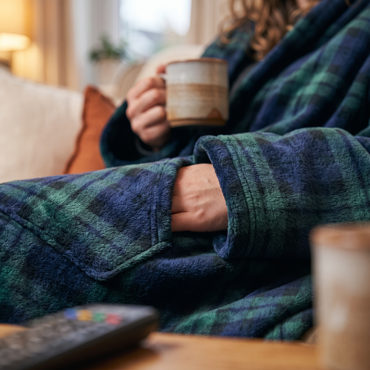 Wearable Flannel TV Blanket close-up detail