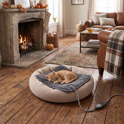 Heated Pet Bed Pad in use