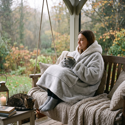 Oversized Blanket Hoodie in use