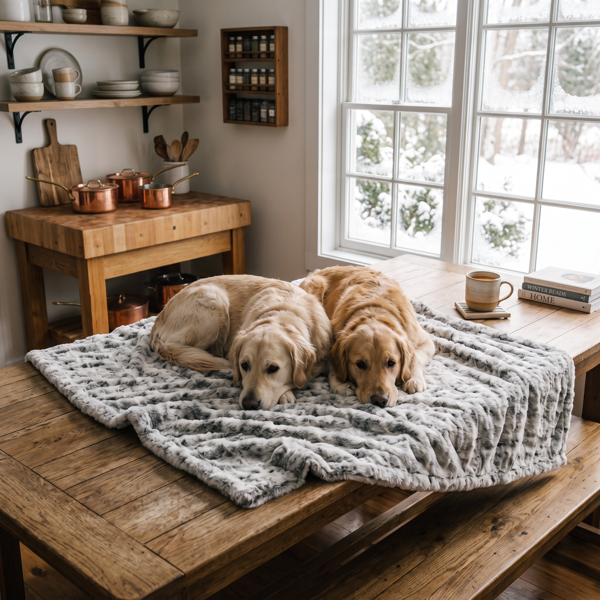 Faux Fur Throw Blanket in use