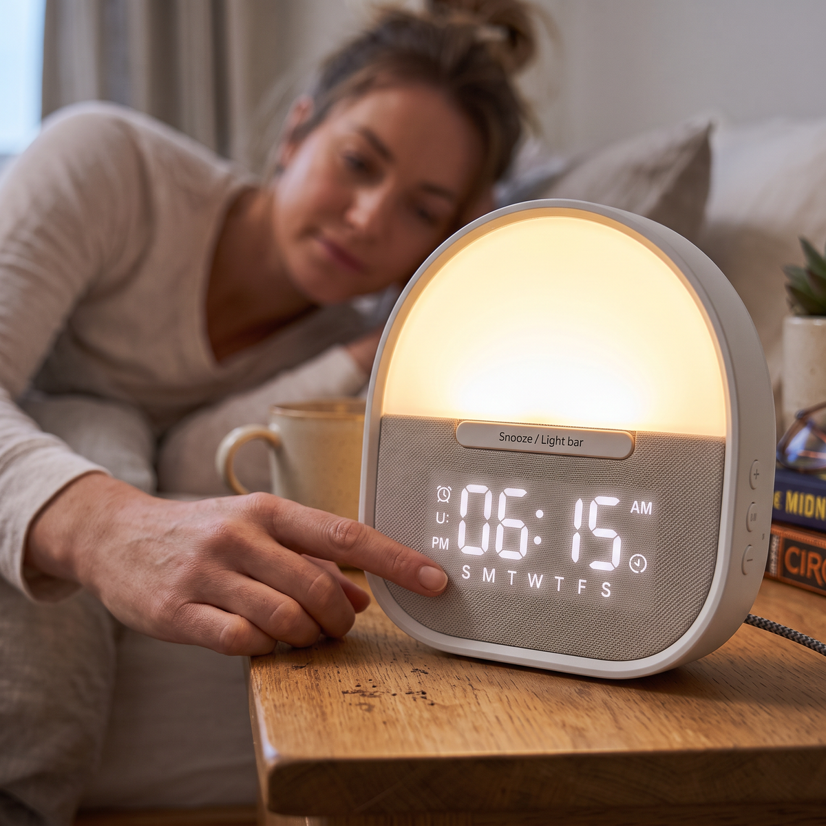 Daylight Lamp with Alarm Clock close-up detail