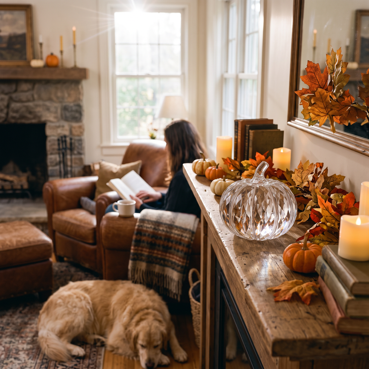 Crystal Pumpkin Centerpiece in use