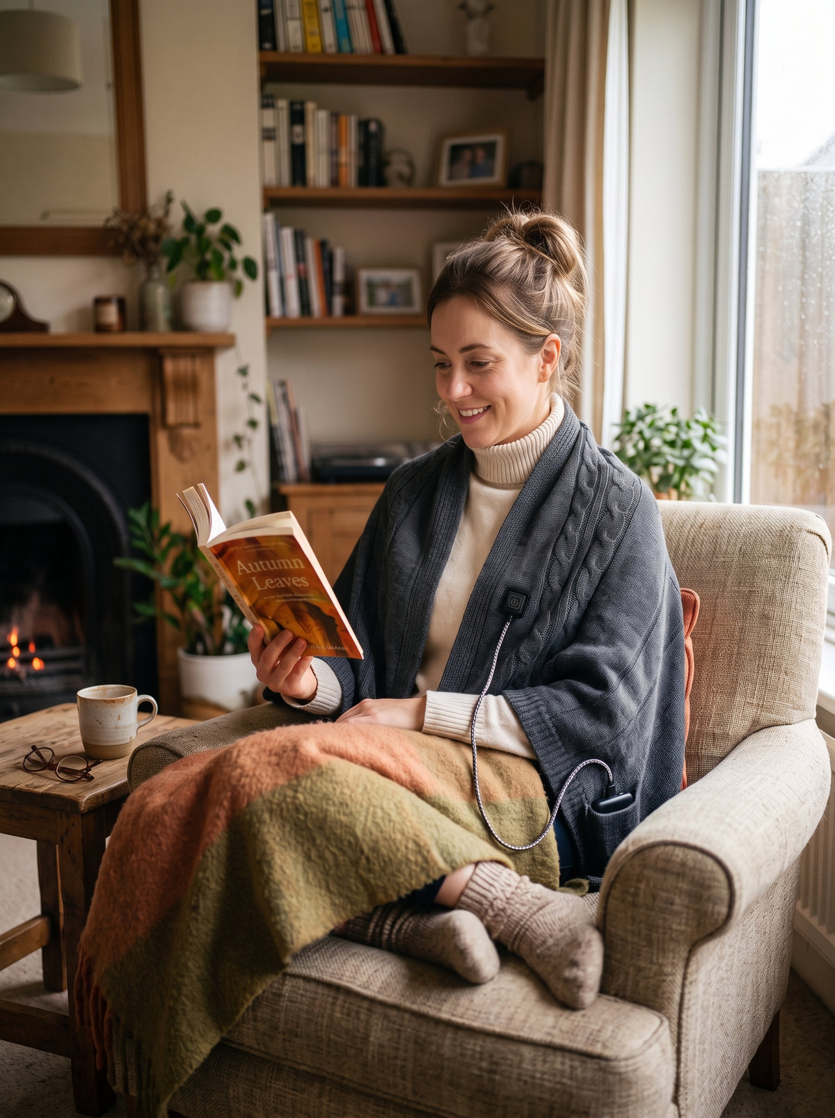 Heated Wearable Shawl Wrap Layers Over Everything You Own