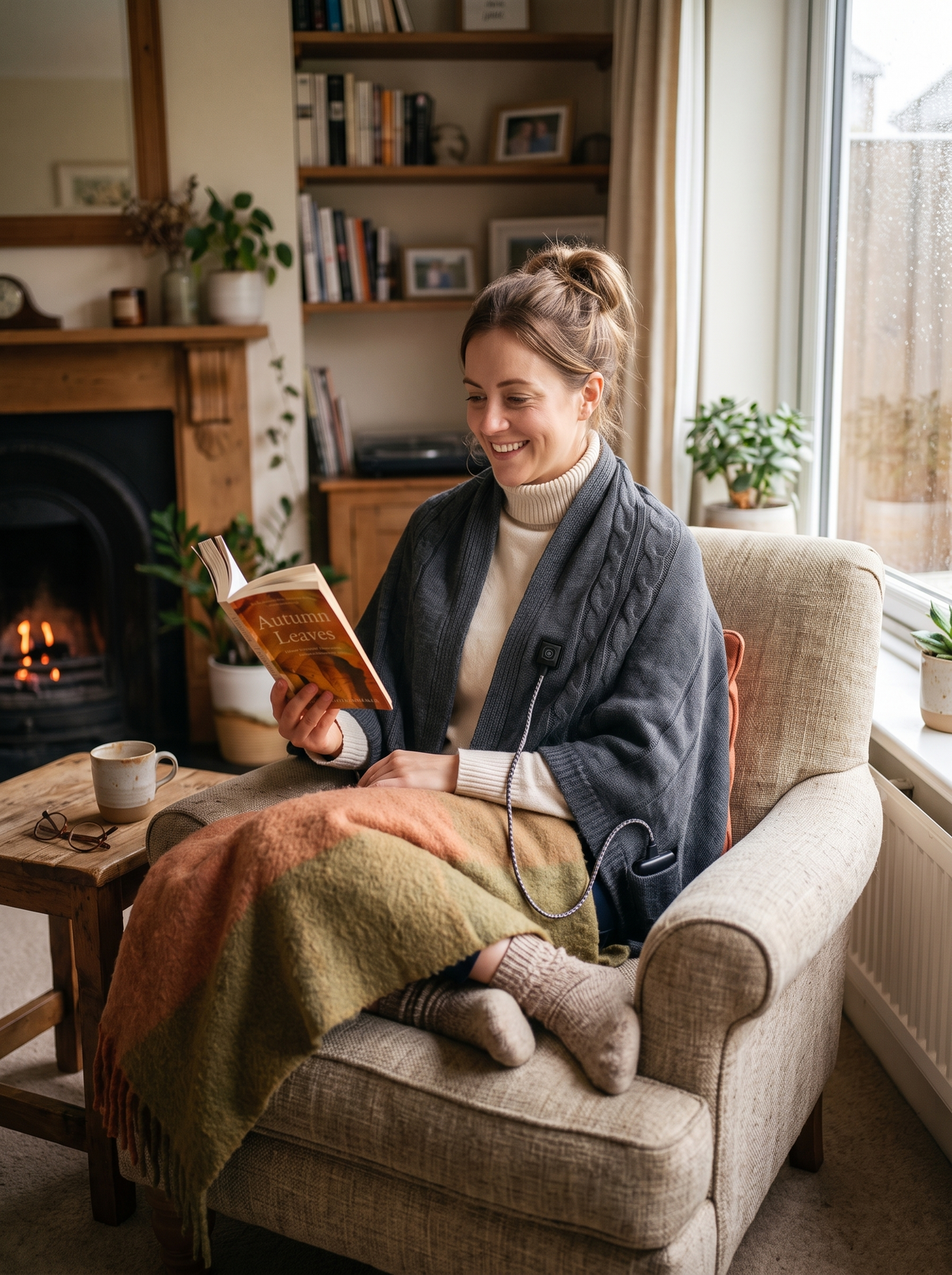 Heated Wearable Shawl Wrap Made For Desk Days And Reading Nooks