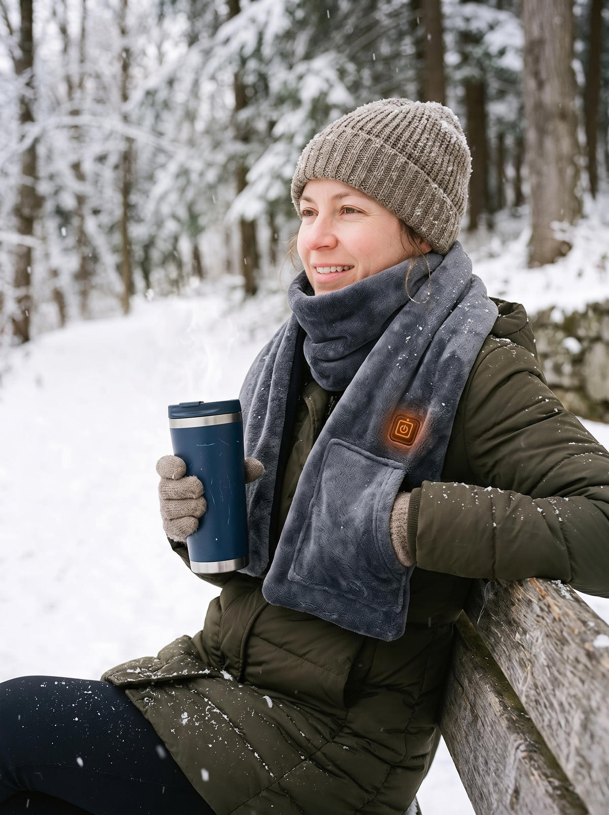 Rechargeable Heated Scarf Soothing Heat For Chilly Necks