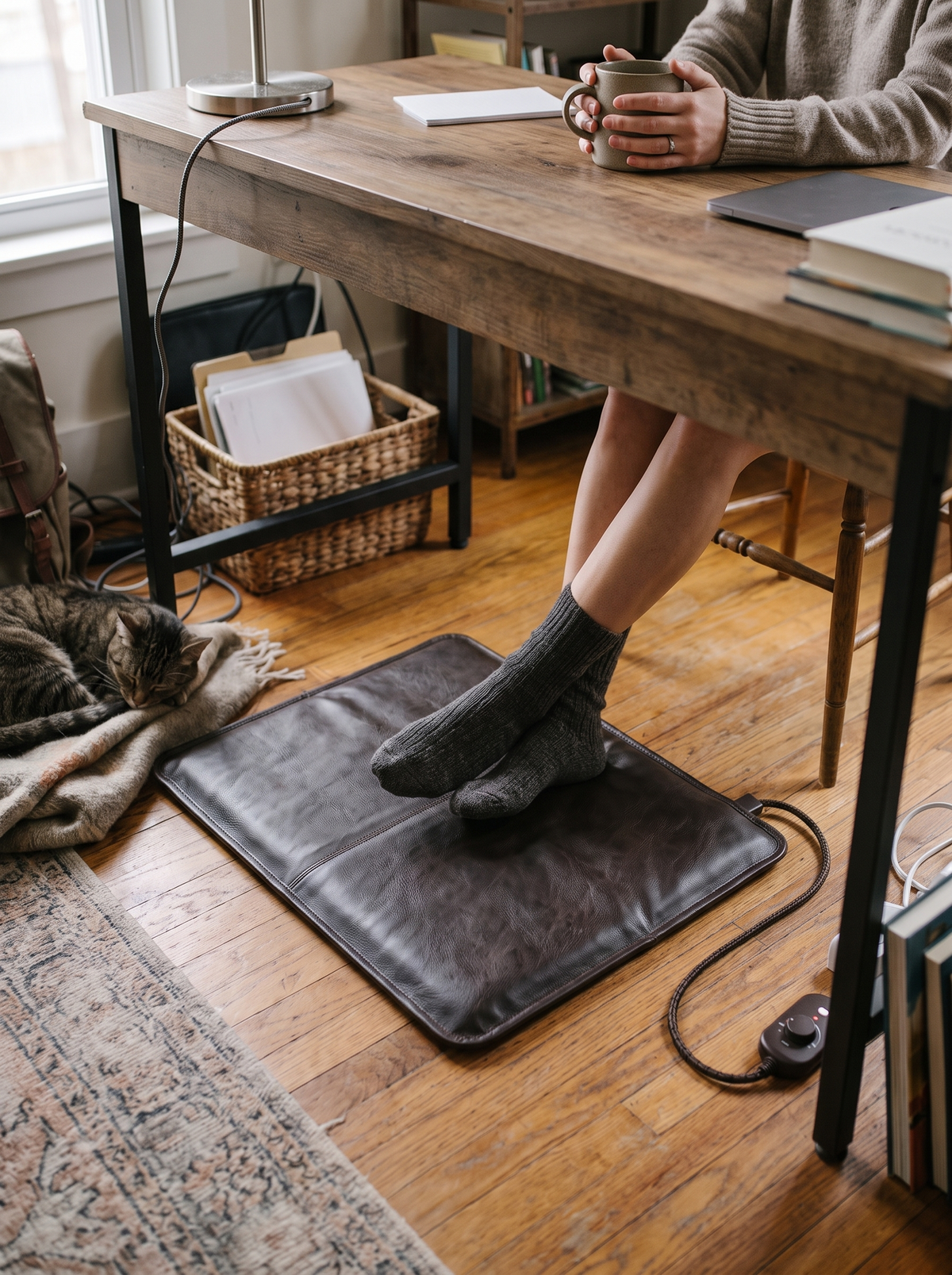 Heated Foot Warmer Mat Cozy Up Cold Floors