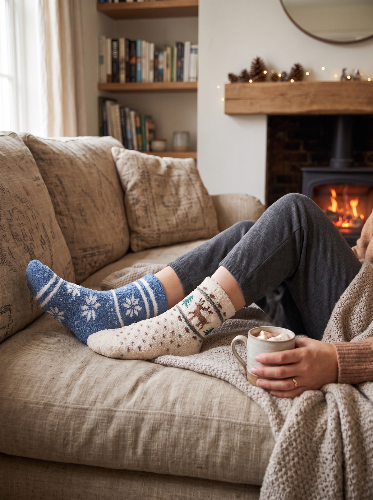 Fuzzy Cozy Socks Gift Set Cocoa By The Fire Ready