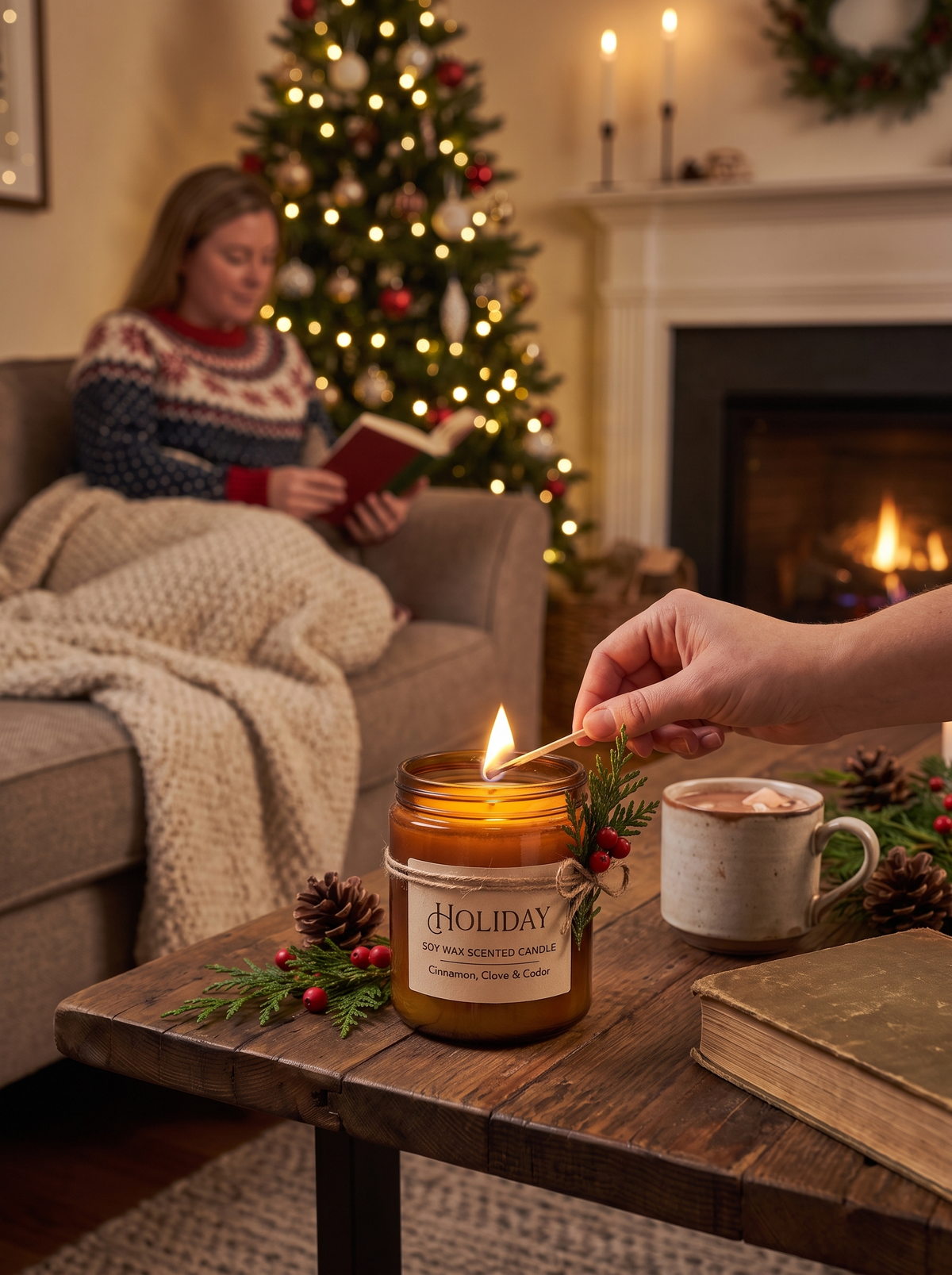 Holiday Soy Wax Scented Candle A Gift Ready Moment Of Calm