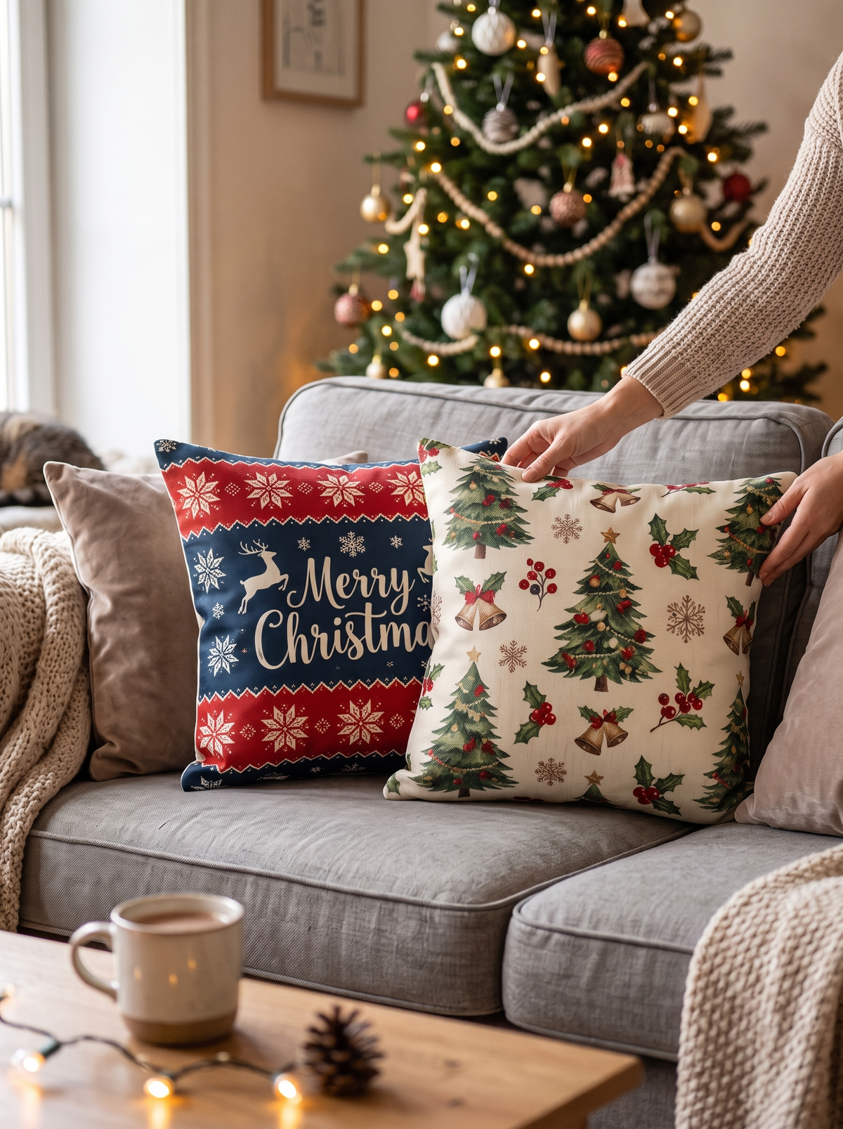Christmas Throw Pillow Covers A Quick Holiday Makeover