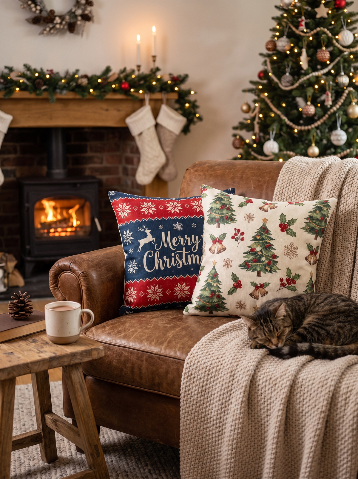 Christmas Throw Pillow Covers No New Furniture Needed