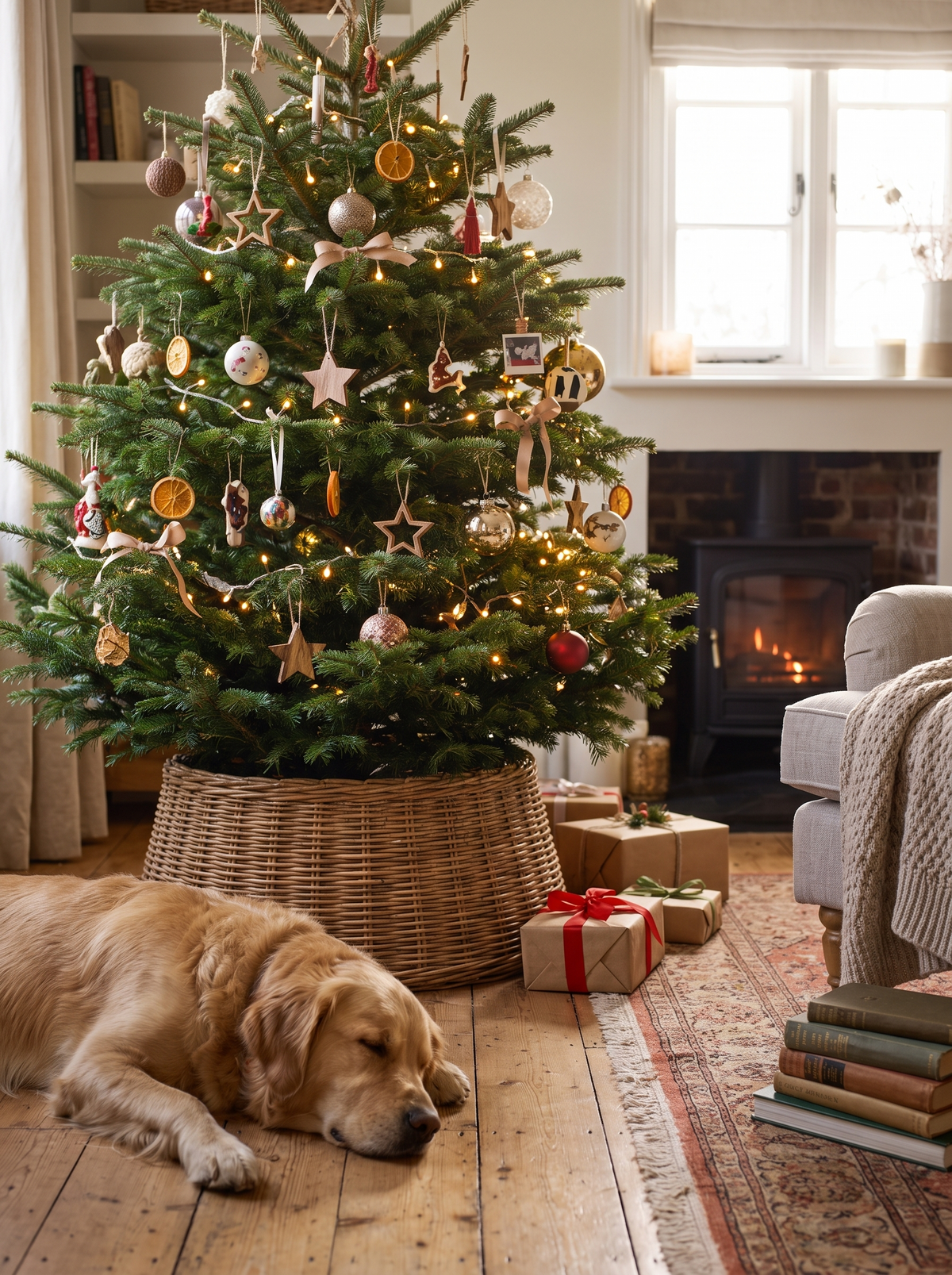 Woven Christmas Tree Collar A Clean, Modern Finish