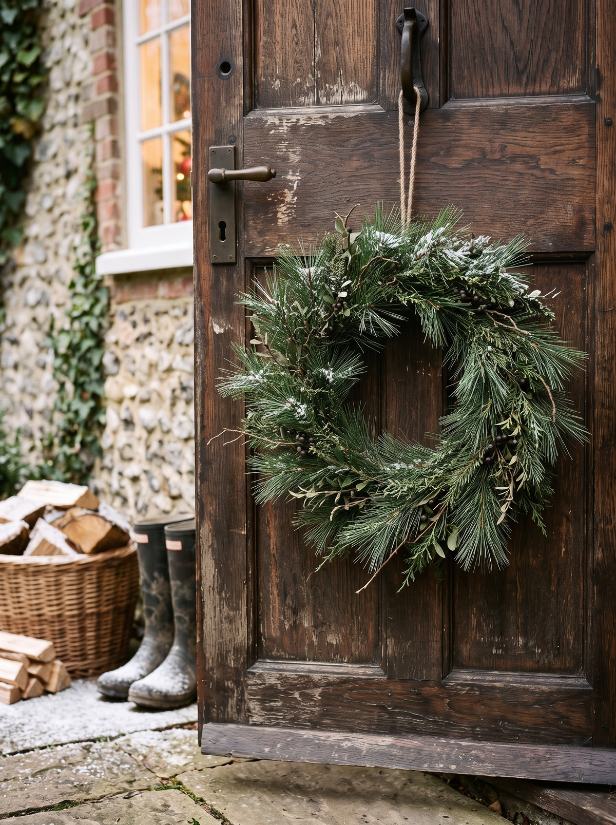 Nordic Norfolk Pine Wreath Modern Christmas, Still Cozy