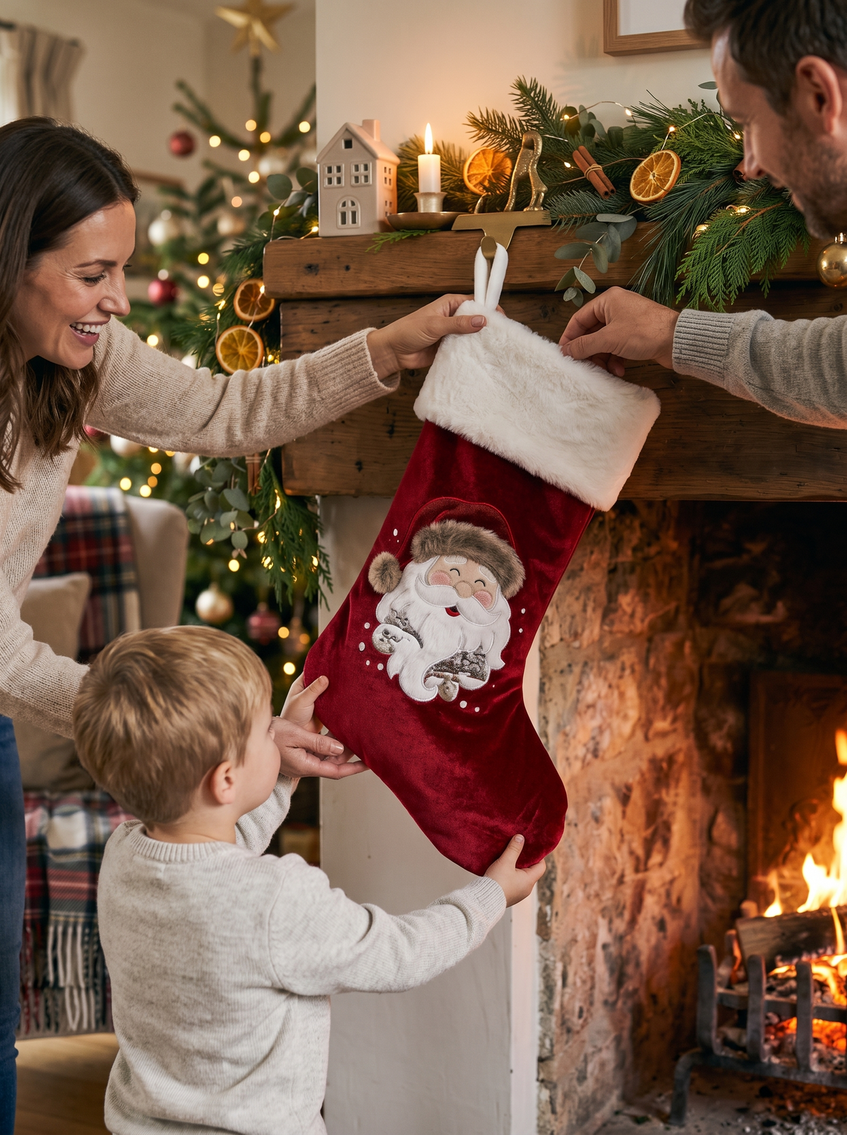 Plush Velvet Christmas Stocking A Family Tradition In The Making