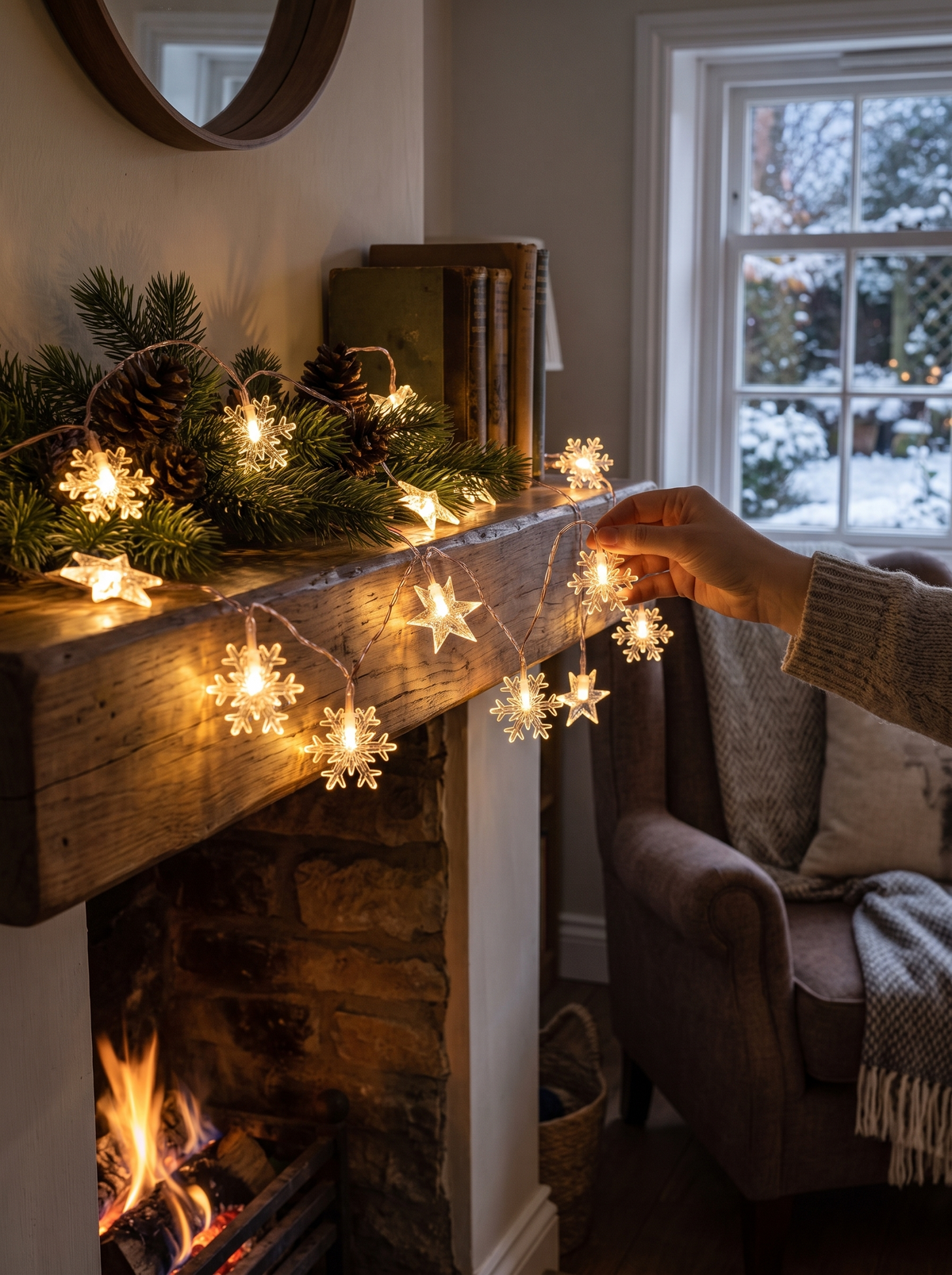 Snowflake & Star String Lights A Sprinkle Of Winter Magic