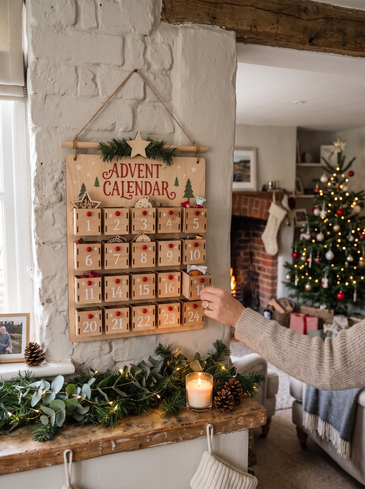 Wooden Christmas Advent Calendar Made To Come Back Every Year