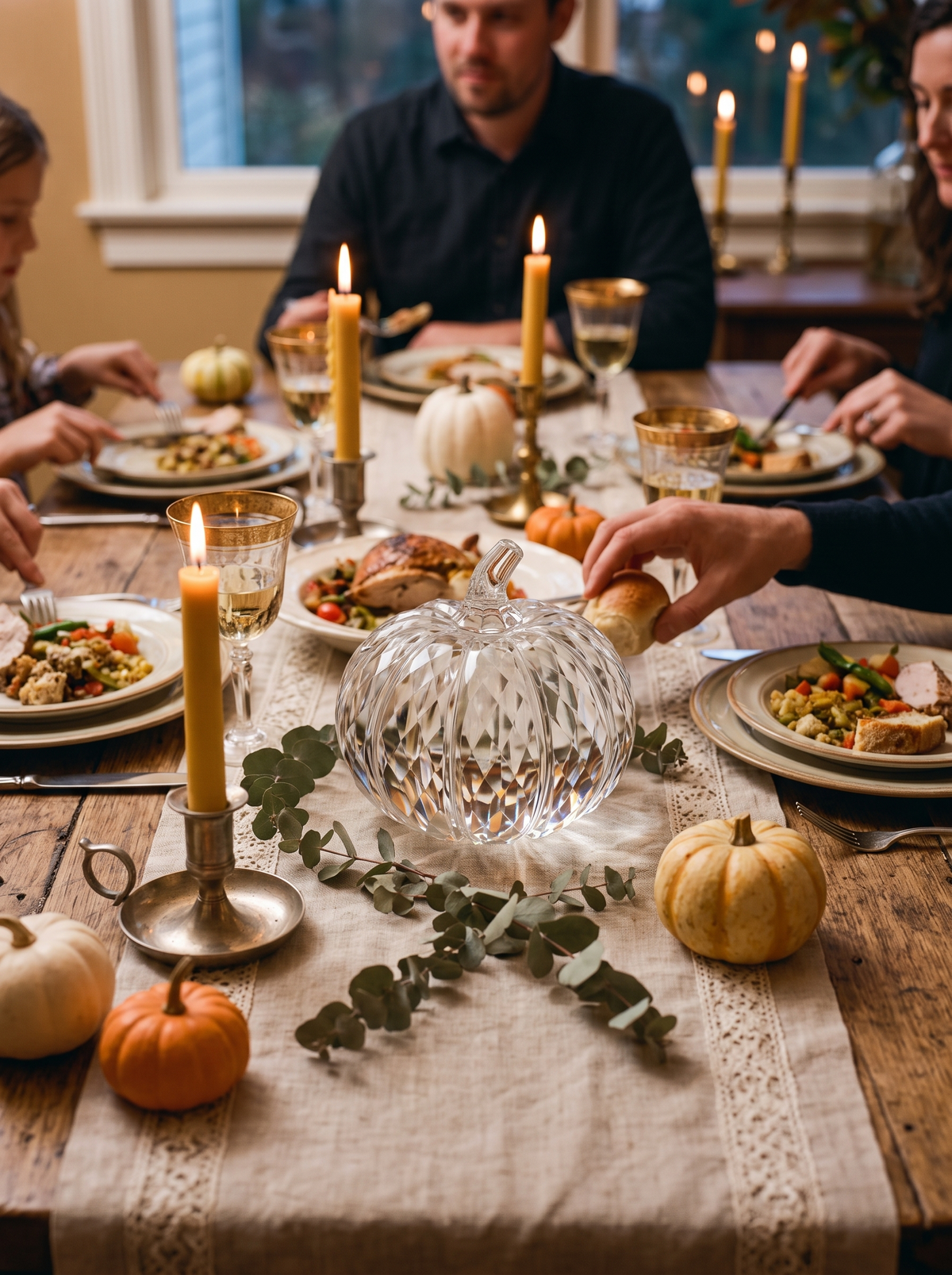 Crystal Pumpkin Centerpiece Made For Thanksgiving Tables