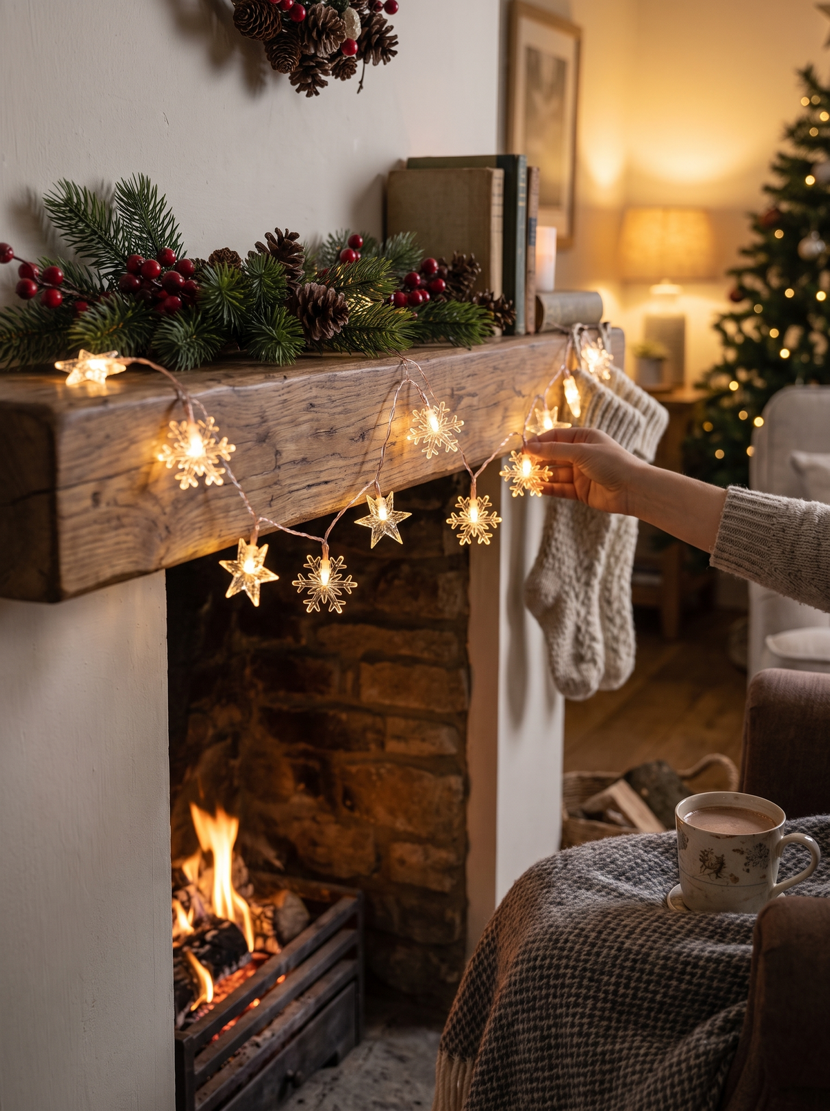 Snowflake & Star String Lights Warm Light That Feels Inviting